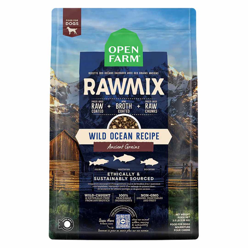 OPEN FARM DOG RAWMIX ANCIENT GRAIN WILD OCEAN RECIPE 3.5LB