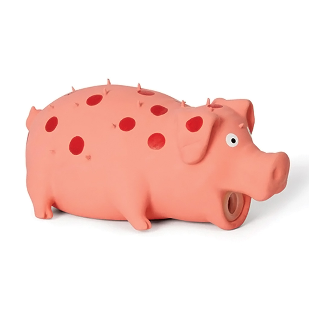 BUD'Z LATEX SQUEAKER SPOTTED PIG PINK