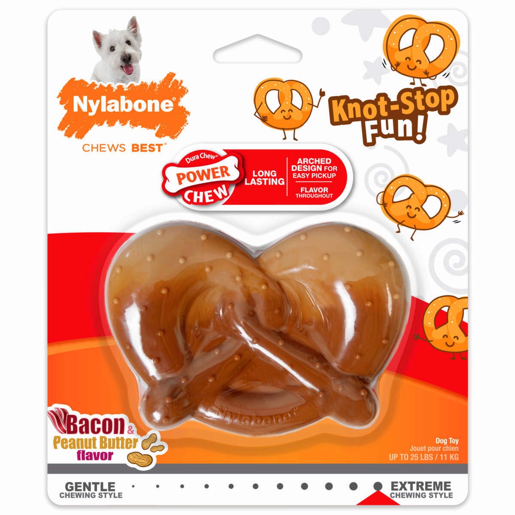 NYLABONE POWER CHEW PRETZEL BACON PEANUT BUTTER REGULAR