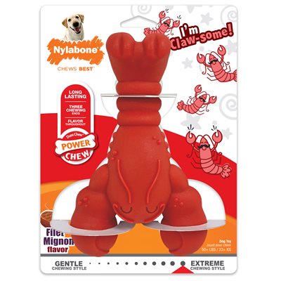 NYLABONE POWER CHEW LOBSTER TOY FILET MIGNON XL