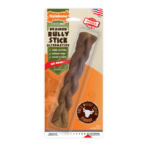 NYLABONE POWER CHEW BULLY BRAID STICK ALTERNATIVE GIANT