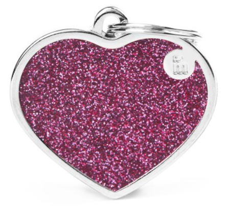MY FAMILY SHINE GLITTER HEART PINK L