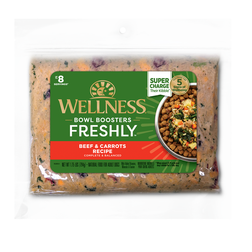 DV - WELLNESS DOG BOWL BOOSTERS FRESHLY BEEF &amp; CARROTS