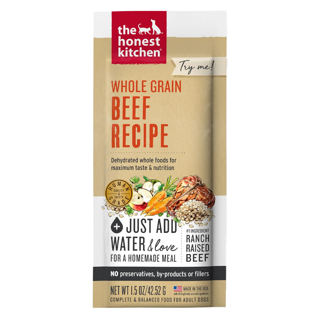 THE HONEST KITCHEN DOG WHOLE GRAIN DEHYDRATED BEEF RECIPE 1.5OZ