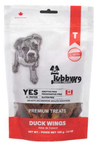 TUBBY K9 DEHYDRATED DUCK WINGS 100G
