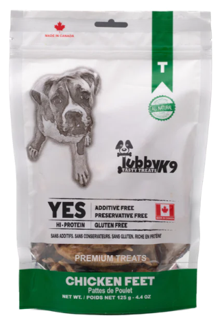 TUBBY K9 DEHYDRATED CHICKEN FEET 125G