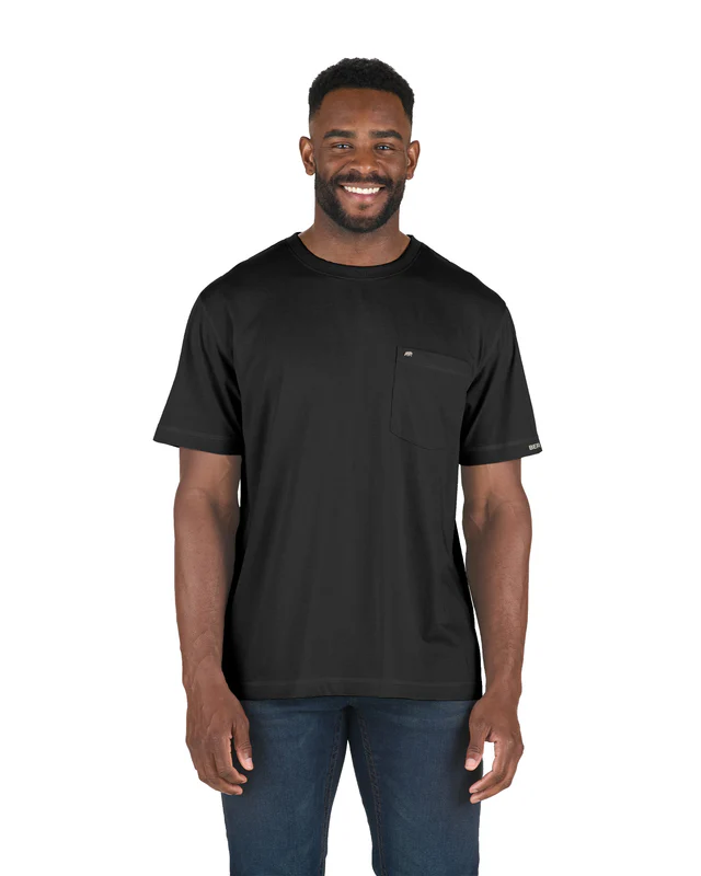 BERNE MENS PERFORMANCE SHORT SLEEVE POCKET TEE BLACK (XL)