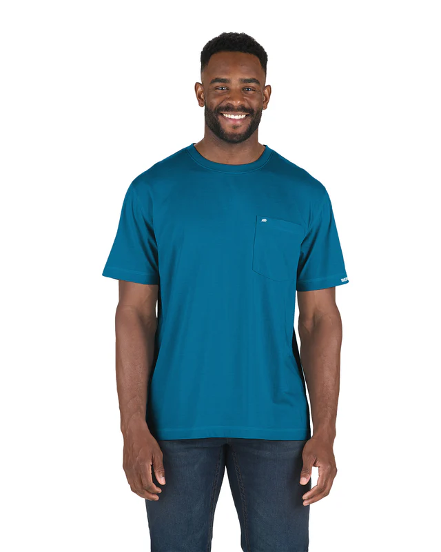 BERNE MENS PERFORMANCE SHORT SLEEVE POCKET TEE BLUE (2XL)