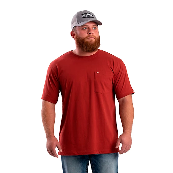BERNE MENS PERFORMANCE SHORT SLEEVE POCKET TEE COWHIDE (2XL)