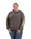 BERNE WOMENS SIGNATURE SLEEVE HOODED PULLOVER GRAPHITE (2XL)
