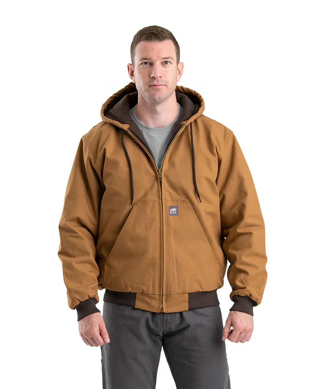 BERNE MENS HERITAGE DUCK HOODED ACTIVE JACKET BROWN DUCK (XL)