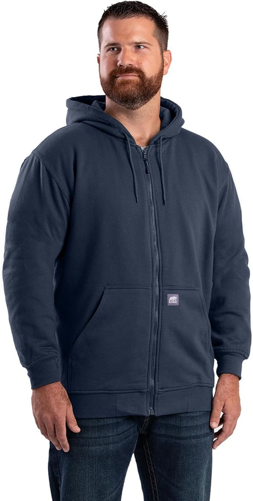 BERNE MENS HERITAGE FULL-ZIP HOODED SWEATSHIRT NAVY (2XL)