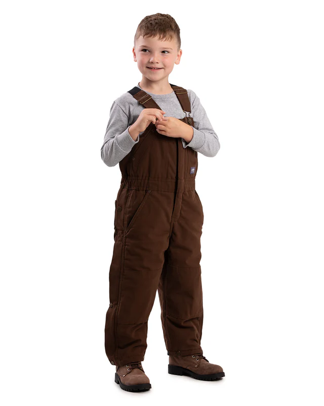 BERNE YOUTH SOFTSTONE INSULATED BIB OVERALL BARK (S)