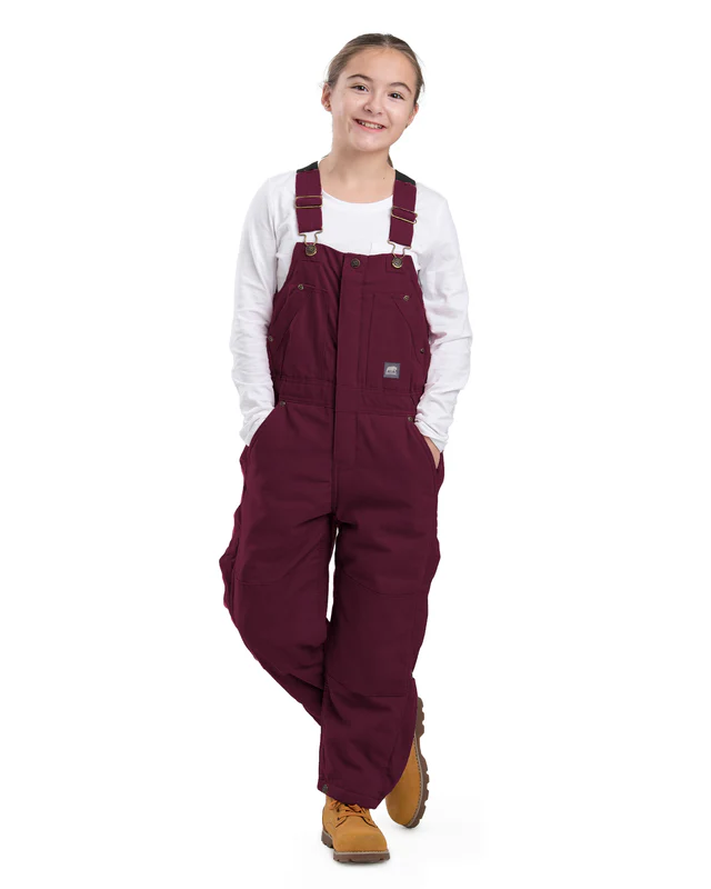 BERNE YOUTH SOFTSTONE INSULATED BIB OVERALL PLUM (L)
