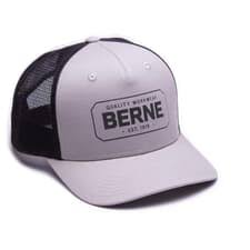 BERNE BADGE LOGO TRUCKER CAP GREY VINTAGE RECTANGLE (OS)