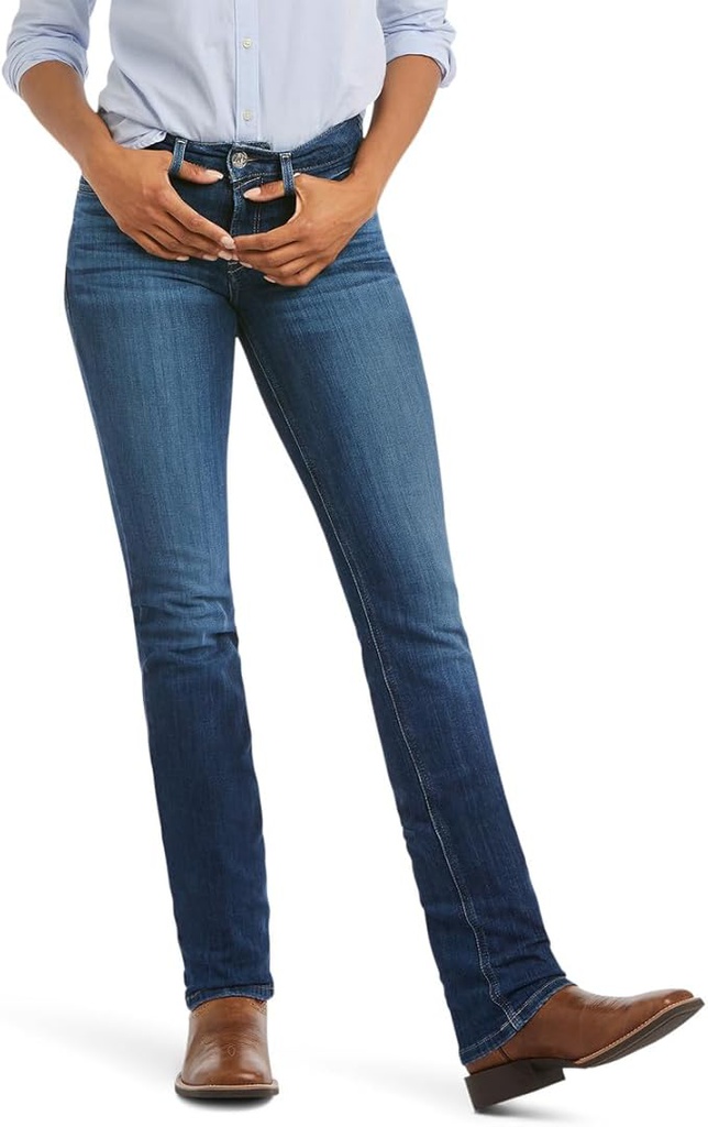 ARIAT WOMENS PERFECT RISE STRAIGHT JEAN ABBY R.E.A.L.  MACKENZIE 25 L