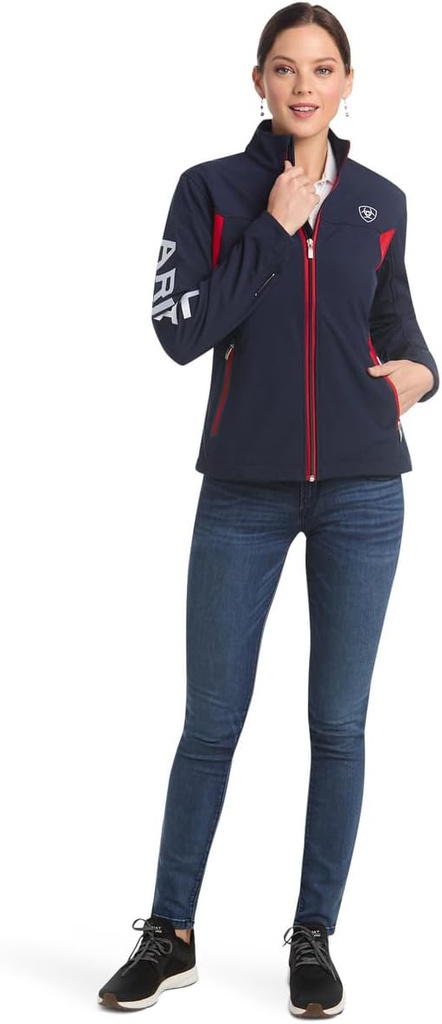 DV - ARIAT WOMENS NEW TEAM SOFTSHELL JACKET NAVY/RED XL