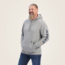ARIAT MENS REBAR GRAPHIC HOODIE HTHR GRY/ULTRMRN SML
