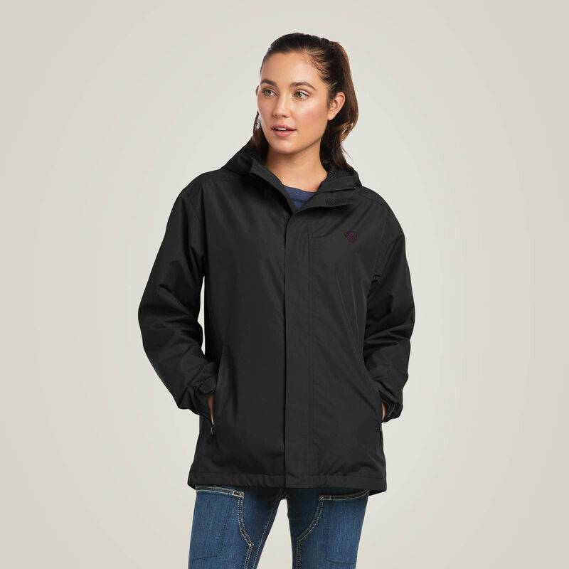 DV - ARIAT WOMENS REBAR STORMSHELL LOGO H2O JACKET BLK/PPL MED