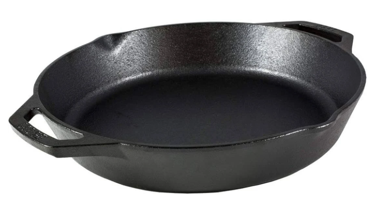 LODGE DUAL HANDLE CAST IRON SKILLET 12" BLACK