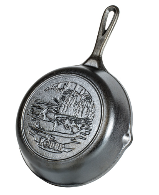LODGE WILDLIFE DUCK CAST IRON SKILLET 8&quot; BLACK