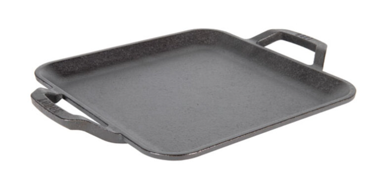 LODGE CHEF COLLECTION SQUARE CAST IRON GRIDDLE 11" BLACK