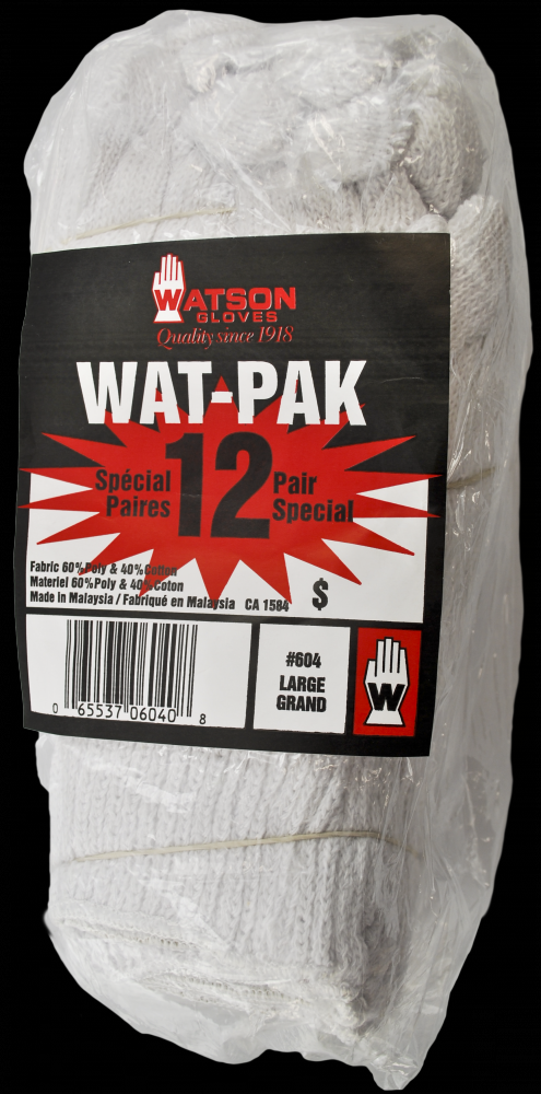 WATSON GLOVES WHITE KNIGHT LARGE 12PK
