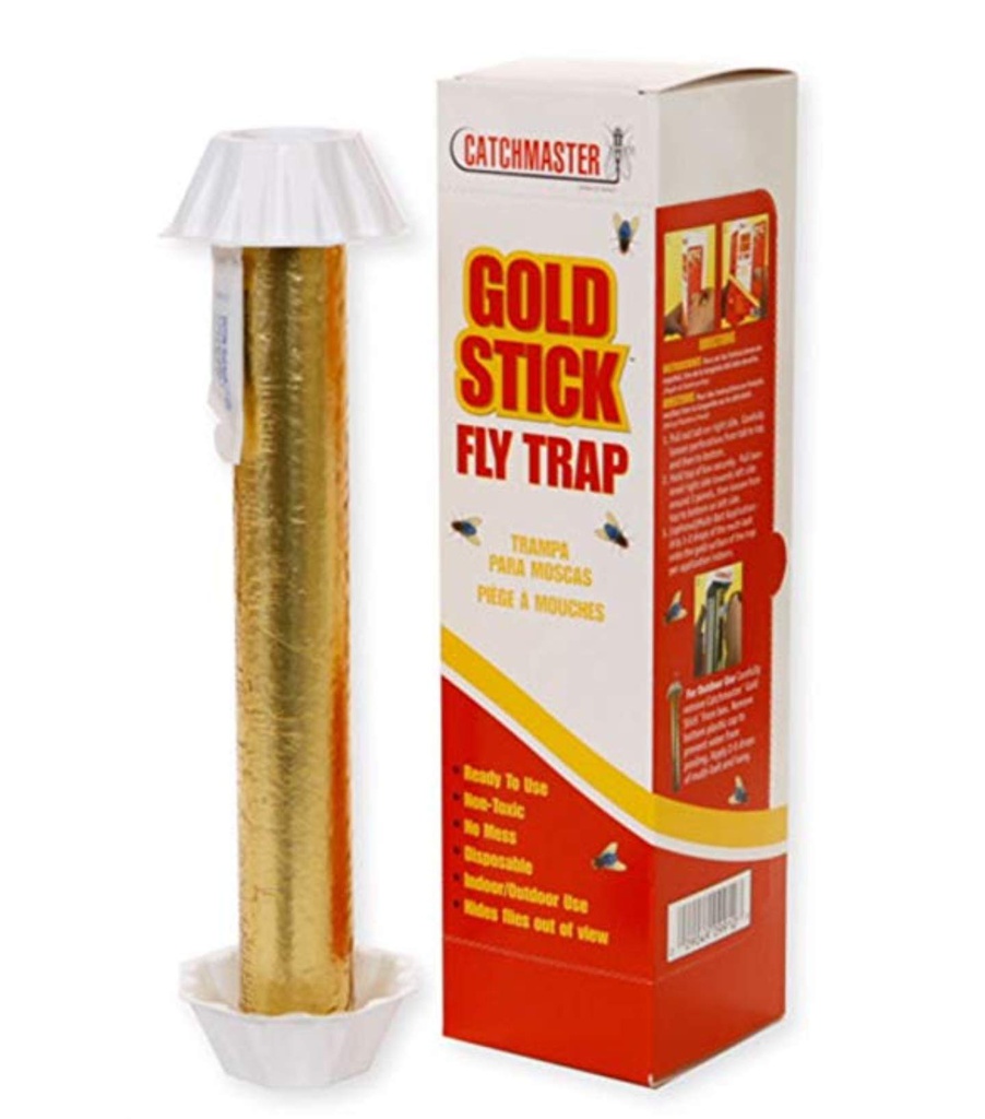 CATCHMASTER GOLD STICK FLY TRAP 10" (4PK)