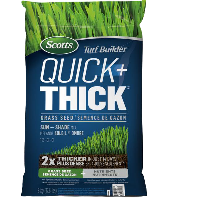 DV - SCOTTS TURF BUILDER QUICK + THICK SUN/SHADE GRASS SEED MIX 8KG