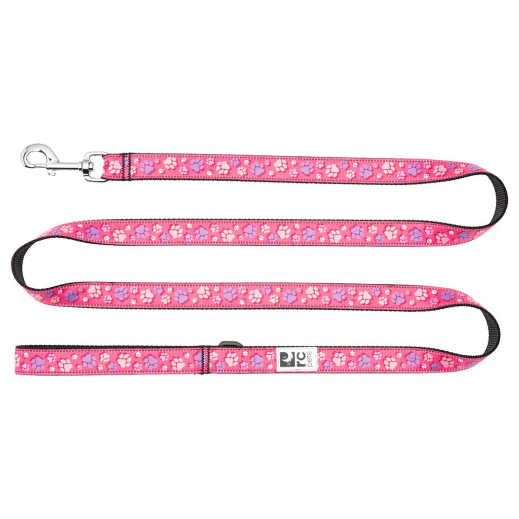RC PETS PETITE LEASH FRESH TRACKS PINK [1/2&quot;X6']