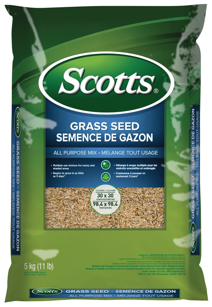 SCOTTS TURF BUILDER ALL PURPOSE GRASS SEED MIX 5KG