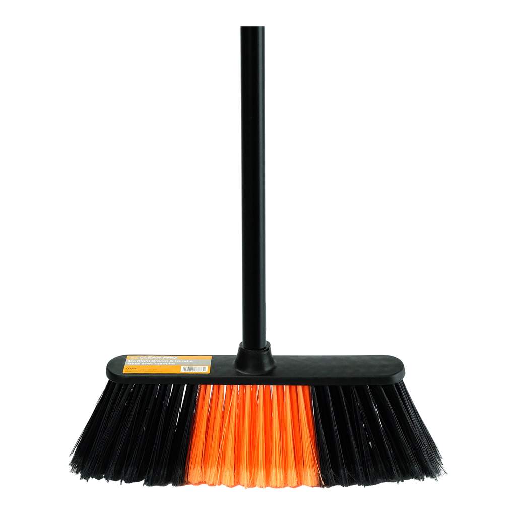 EZ CLEAN PRO UPRIGHT BROOM 13&quot; &amp; METAL HANDLE