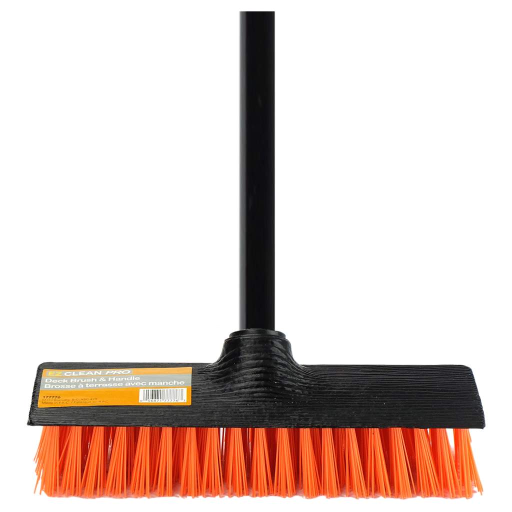 EZ CLEAN PRO DECK BRUSH 9-1/4" &amp; METAL HANDLE