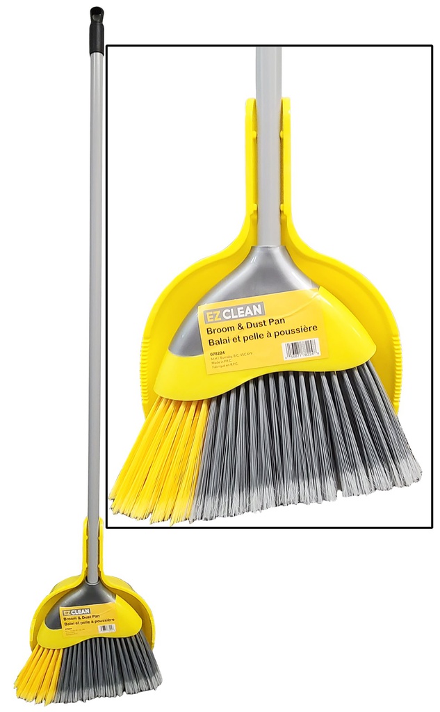 EZ CLEAN ANGLE BROOM 11&quot; WITH DUSTPAN