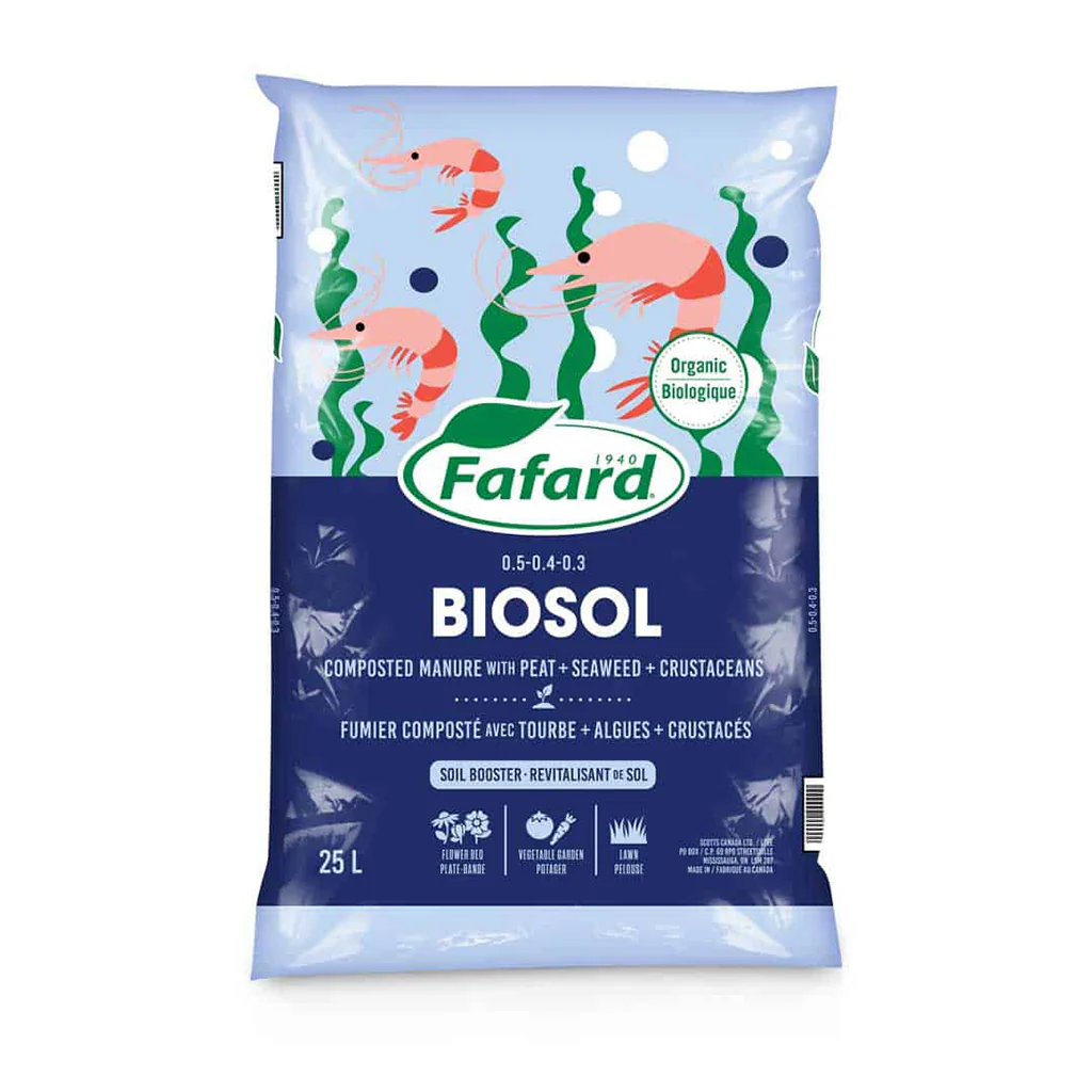 FAFARD BIOSOL COMPOST W PEAT, SEAWEED & CRUSTACEANS 25L