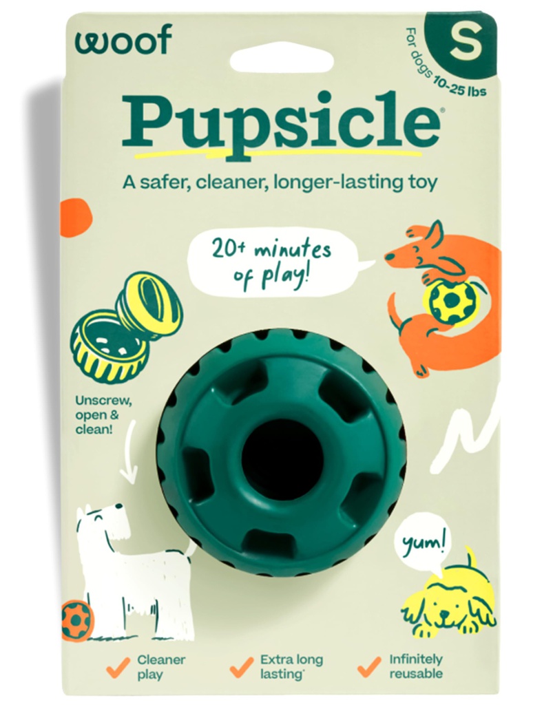 WOOF PUPSICLE INTERACTIVE TREAT TOY GREEN (S)