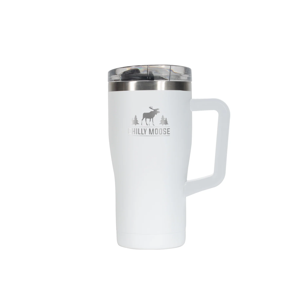 CHILLY MOOSE LAURENTIAN TUMBLER W HANDLE 580ML FROST WHITE