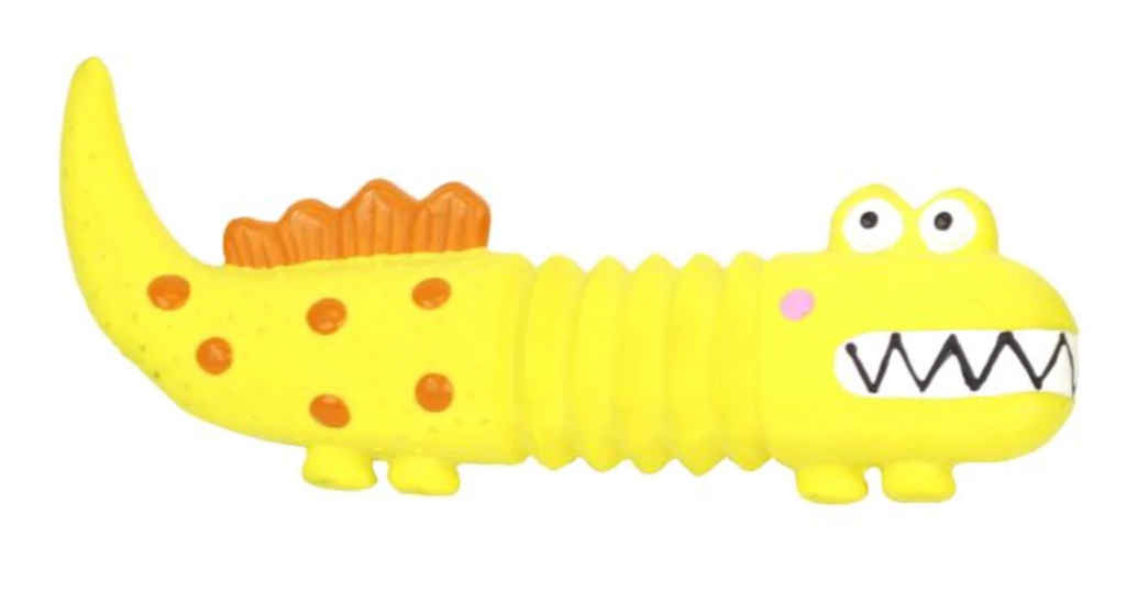 BUD'Z LATEX DOG TOY LIZARD YELLOW 21CM