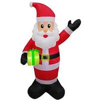 HOLIDAY INFLATABLE SANTA CLAUS W GIFT &amp; LED 6FT