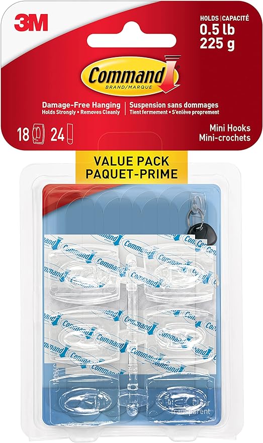 COMMAND 17006VP-C MINI UTILITY HOOK PLASTIC VALUEPAK
