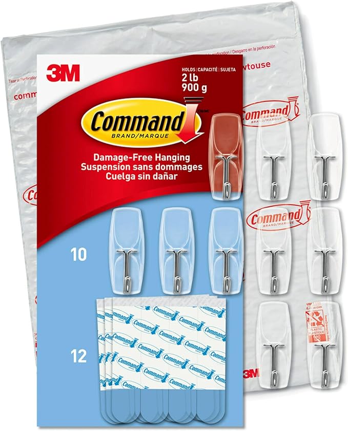 COMMAND TOGGLE WIRE HOOK MEDIUM CLEAR