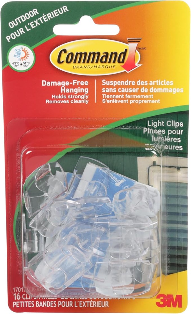 COMMAND 17017CLR-AWC OUTDOOR LIGHT CLIP CLEAR