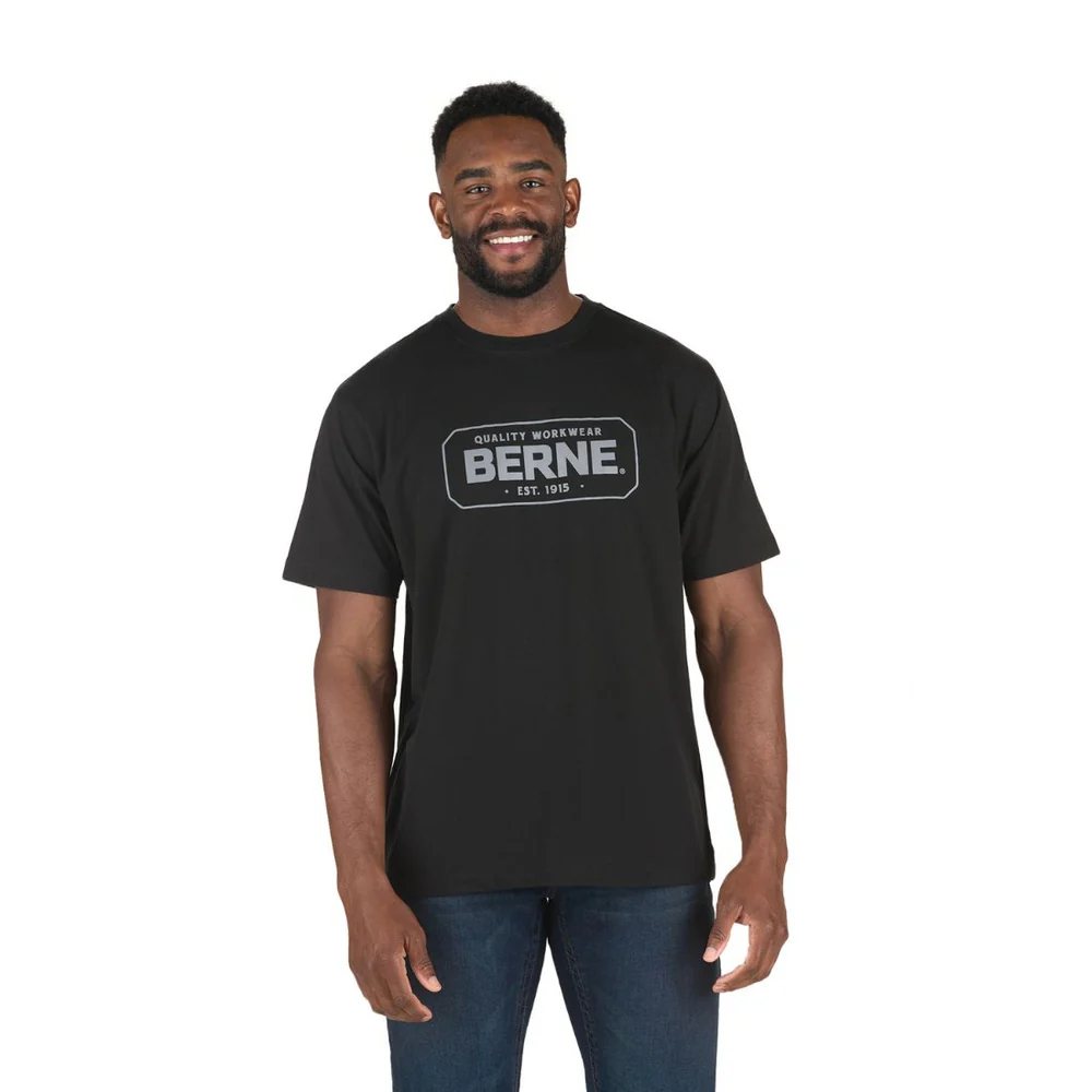 BERNE MENS SHORT SLEEVE GRAPHIC TEE BLACK (2XL)