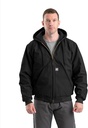 BERNE MENS NYLON INSULATED WATERPROOF HOODED JACKET BLACK (L)