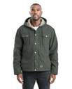 BERNE MENS WASHED SHERPA LINED HOODED JACKET MOSS (L)