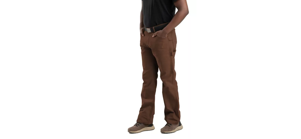 BERNE MENS WASHED DUCK RELAXED FIT CARPENTER PANT BARK (30Wx36)