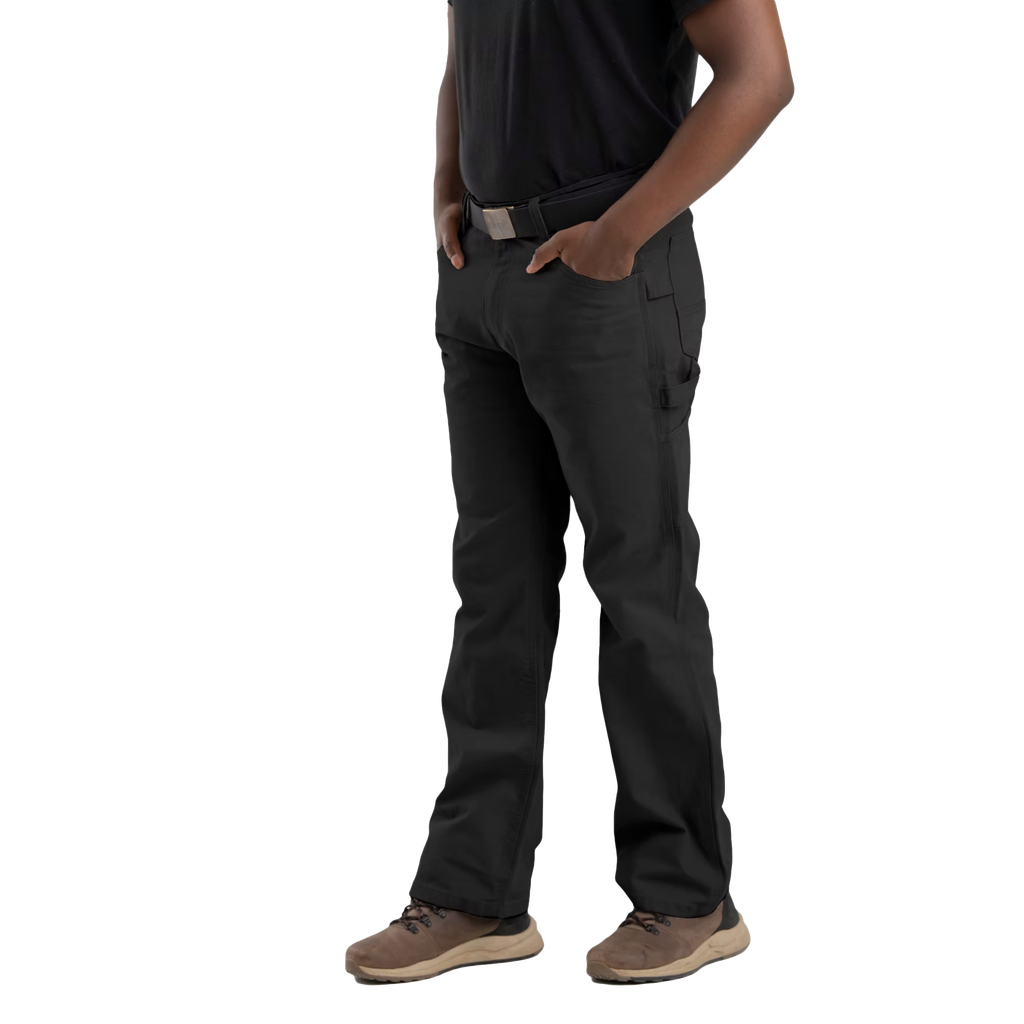 BERNE MENS WASHED DUCK RELAXED FIT CARPENTER PANT BLACK (30Wx32)