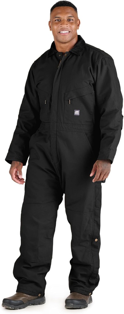 BERNE MENS HERITAGE DUCK INSULATED COVERALL BLACK (TALL-XL)
