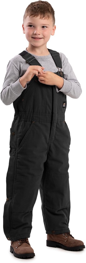 BERNE YOUTH SOFTSTONE INSULATED BIB OVERALL BLACK (S)