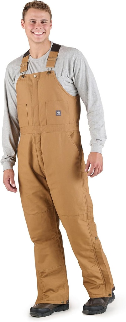BERNE MENS HERITAGE INSULATED DUCK BIB OVERALL BROWN (L)